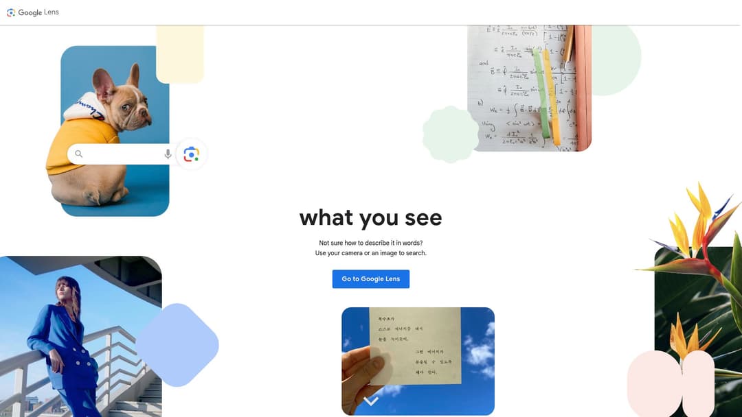 Google Lens - Change to Any Image or Visual to Text website screenshot