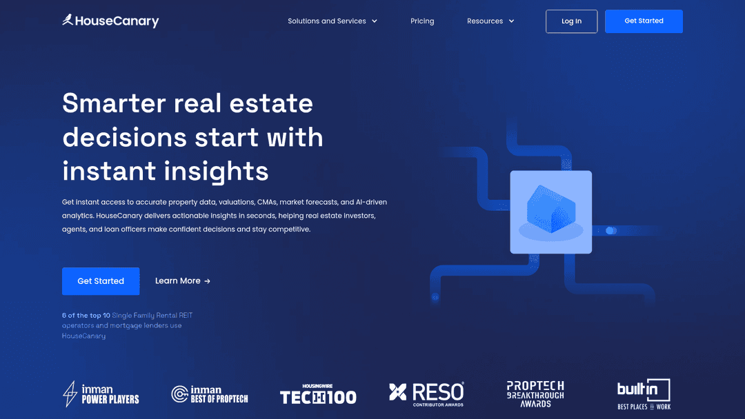 HouseCanary website screenshot